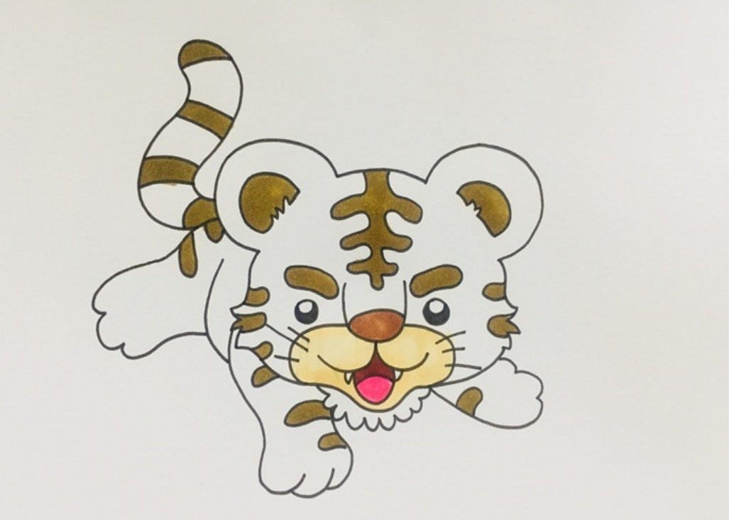 简单画一只漂亮可爱的老虎