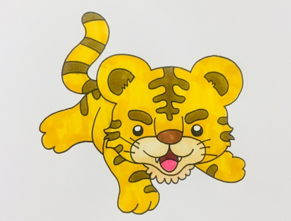 简单画一只漂亮可爱的老虎