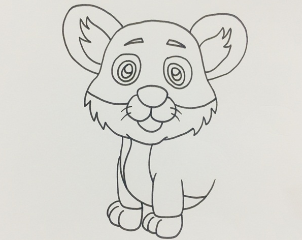 可爱又简单画小老虎