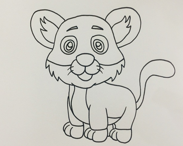 可爱又简单画小老虎