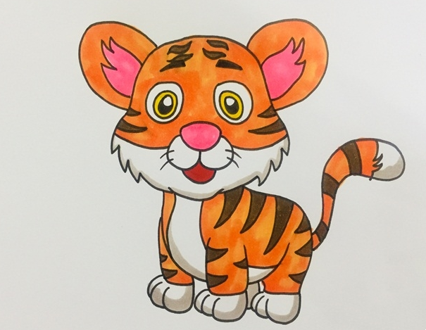 可爱又简单画小老虎