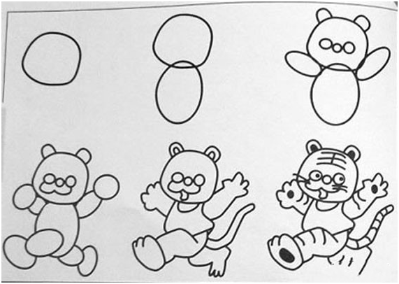 卡通老虎简笔画