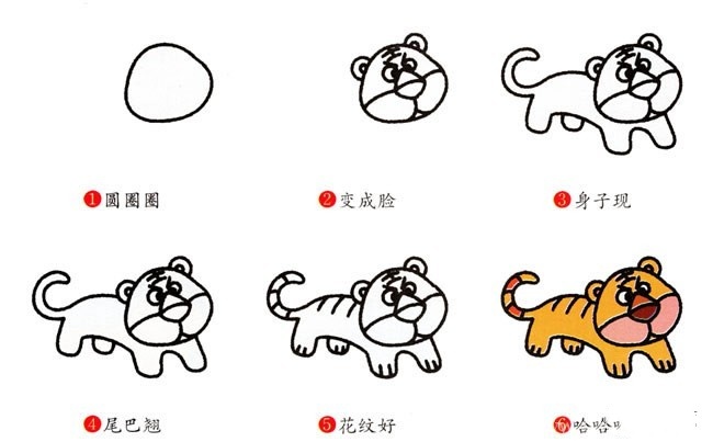 老虎简笔画动物