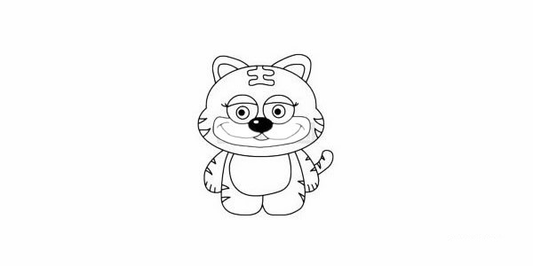 卡通老虎简笔画