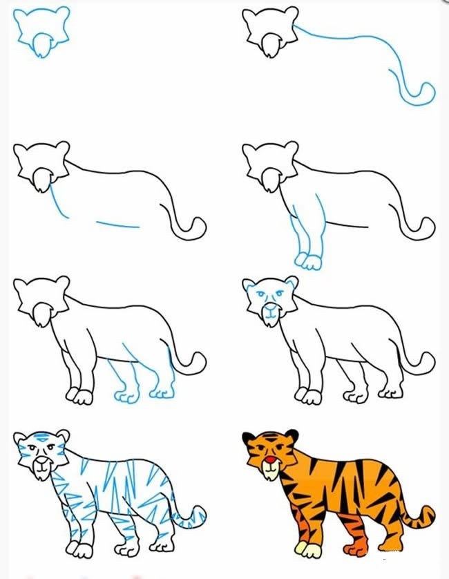 简笔画老虎的画法