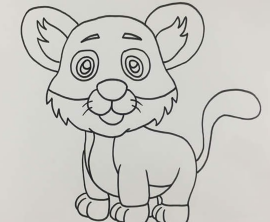 东北虎简笔画步骤
