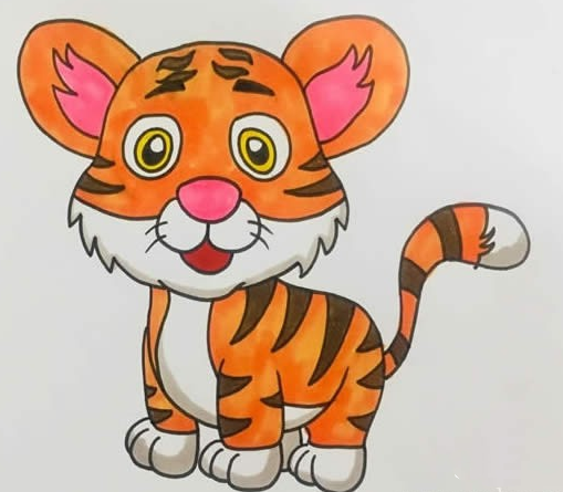 东北虎简笔画步骤
