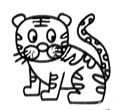 老虎简笔画步骤