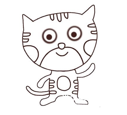 卡通老虎简笔画