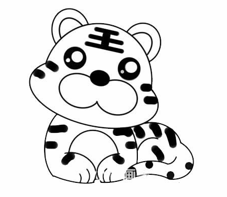 老虎简笔画可爱又简单