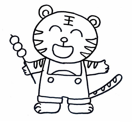 卡通老虎简笔画