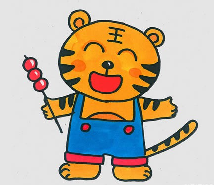 卡通老虎简笔画