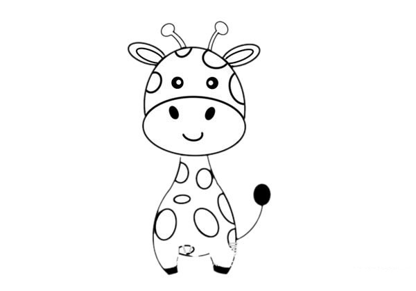 彩色的长颈鹿简笔画