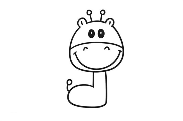 很简单长颈鹿简笔画