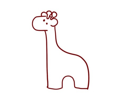 长颈鹿简笔画彩色图片