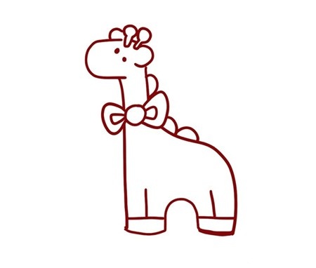 长颈鹿简笔画彩色图片