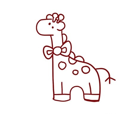 长颈鹿简笔画彩色图片