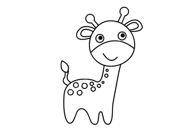 卡通长颈鹿简笔画