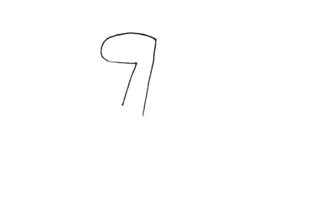 用数字7画可爱的长颈鹿