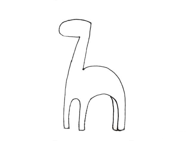 用数字7画可爱的长颈鹿