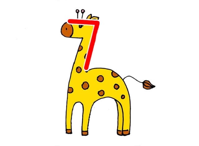 用数字7画可爱的长颈鹿