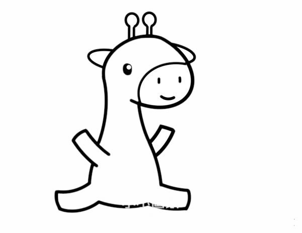 卡通长颈鹿简笔画