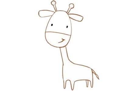 卡通长颈鹿简笔画