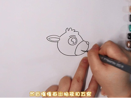 飞奔的驯鹿简笔画