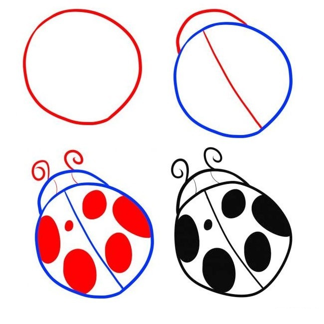 七星瓢虫简笔画