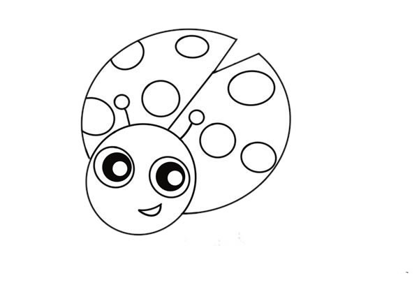 七星瓢虫简笔画彩色画法
