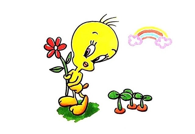 可爱的小黄鸭简笔画