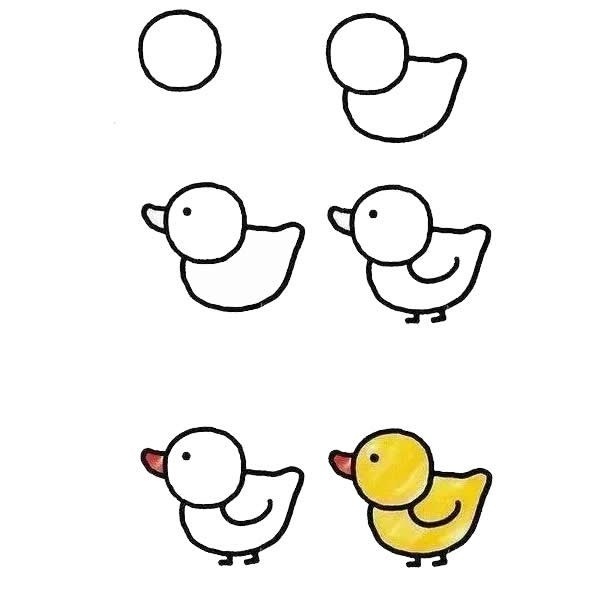 简单几步画出小黄鸭简笔画